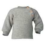 Jersey de lana con botones de madera de comercio justo Jersey de lana merino para bebe ropa sostenible y ecológica de comercio justo