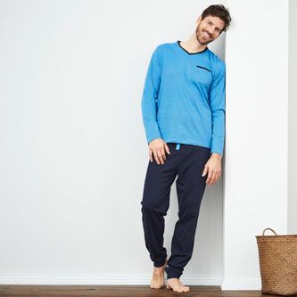 Pijama hombre de algodón orgánico 100% Pijama hombre de algodón orgánico 100%, sin tóxicos