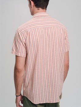 Camisa de algodón y lino, de comercio justo Moda sostenible camisa para hombre para el calor