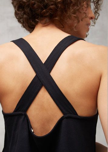 Vestido de tirantes cruzados 100% algodón orgánico Vestido de tirantes cruzados para mujer, moda sostenible