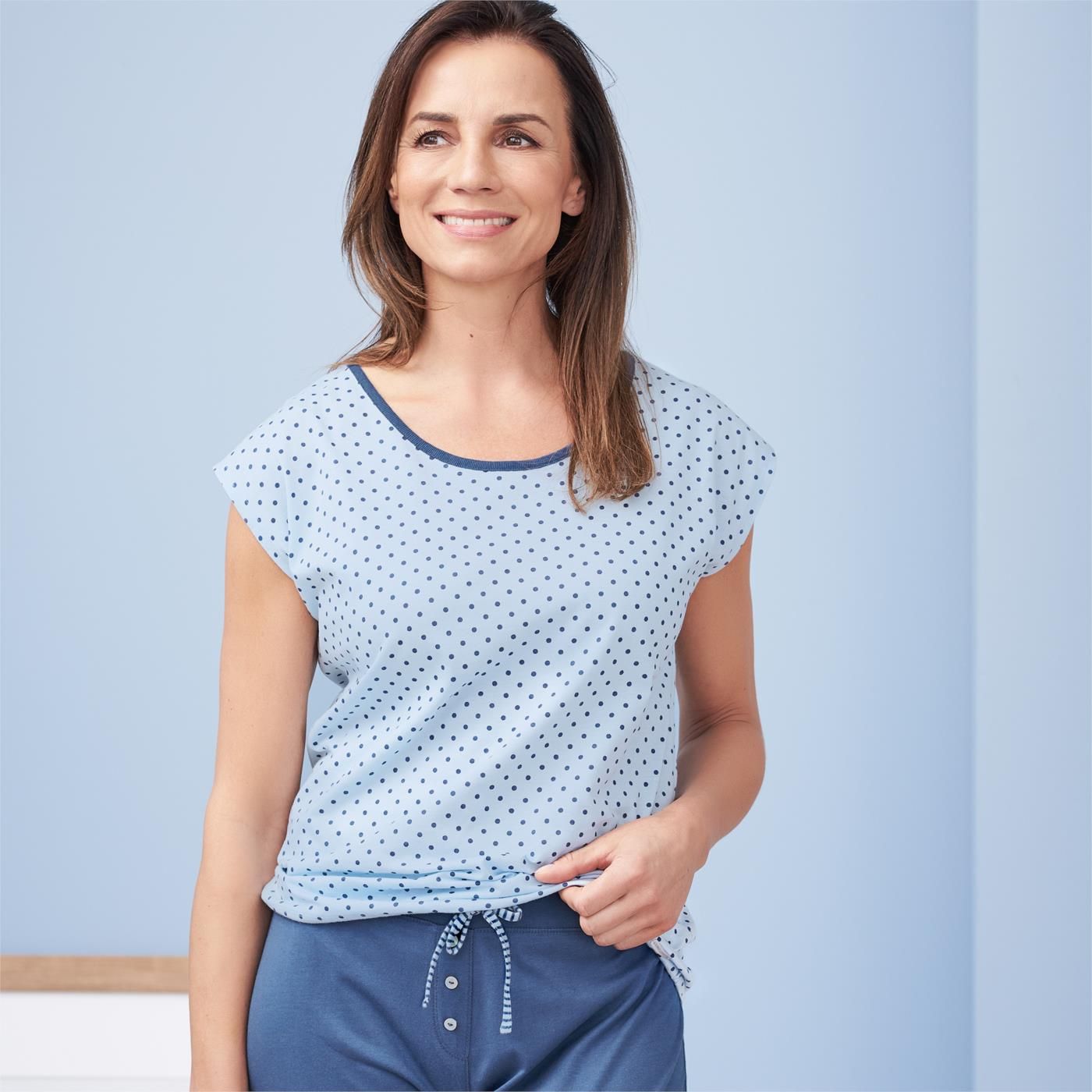 Camiseta pijama mujer 100% algodón orgánico, para piel sensibles