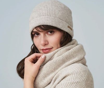 Conjunto de gorro y bufanda ecológico de algodón y lana, moda sostenible Gorros y bufandas ecológicas de algodón y lana, ropa ecológica, moda sostenible