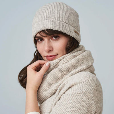 Gorro unisex algodón y lana, Beige