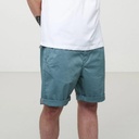 Pantalón sostenible de algodón orgánico corto, azul-gris