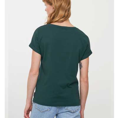 Camiseta de algodón natural en verde oscuro