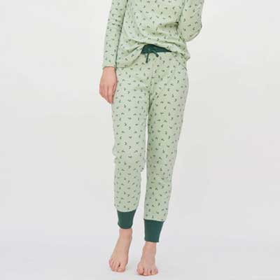 Pantalón pijama 100% algodón orgánico, Leaves