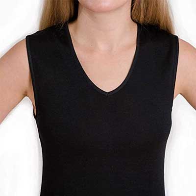 Camiseta térmica lana merino sin mangas para mujer