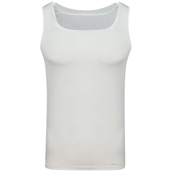 Camiseta interior hombre cuello redondo, blanca