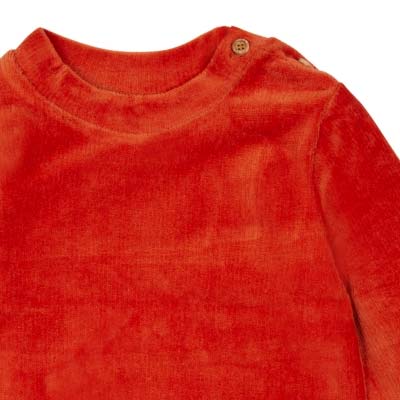 Jersey pana 100% algodón orgánico rojo