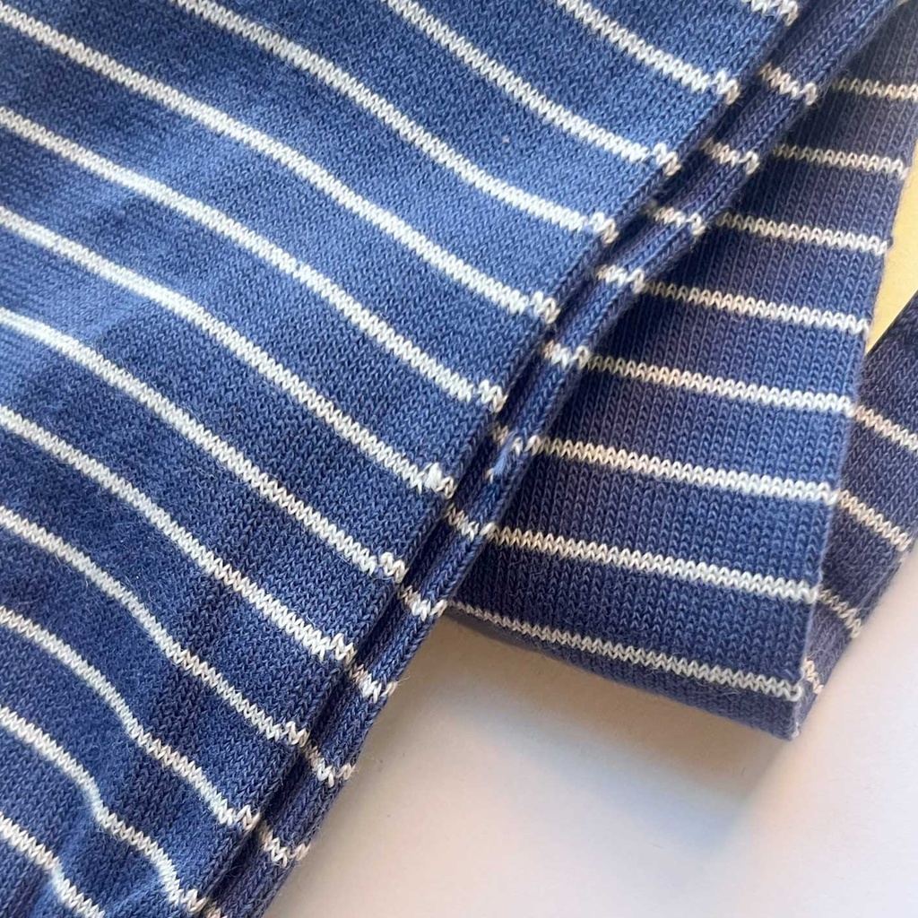Calcetín algodón orgánico rayas azul