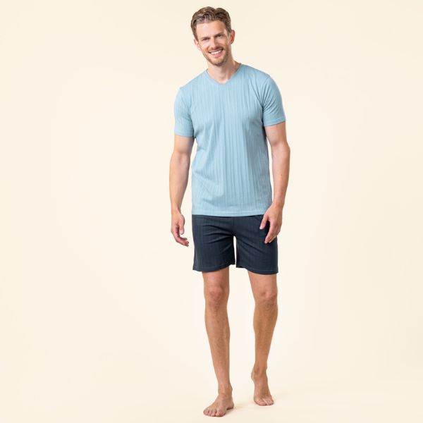 Pijama corto hombre algodón orgánico 100% REX