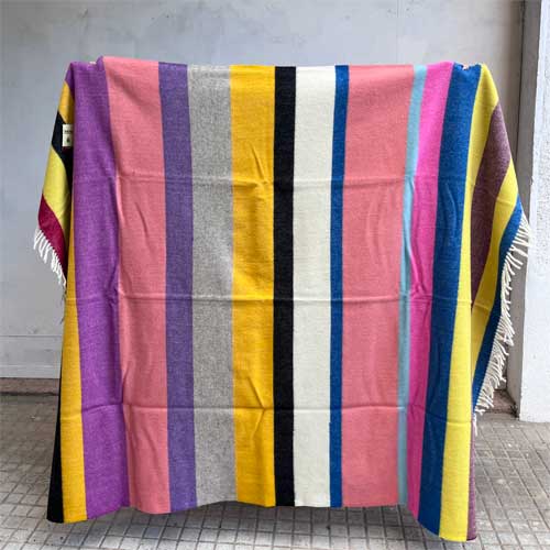 Manta sofá 100% lana virgen Colores Única