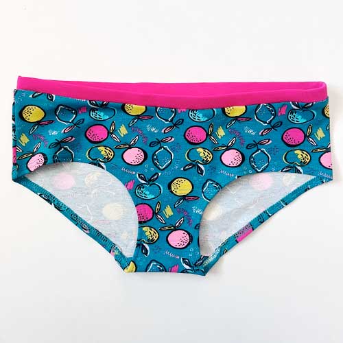 Organic cotton bikini briefs with fruit print