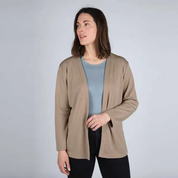 Cárdigan de lana merino orgánica Marrón