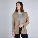 Cárdigan de lana merino orgánica marrón Mujer