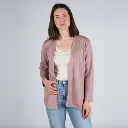 Cárdigan de lana merino orgánica rosa Mujer