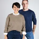 Unisex fine wool and silk sweatshirt Brown