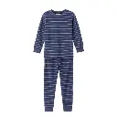 Pijama de rizo algodón orgánico 100% con rayas oscuras