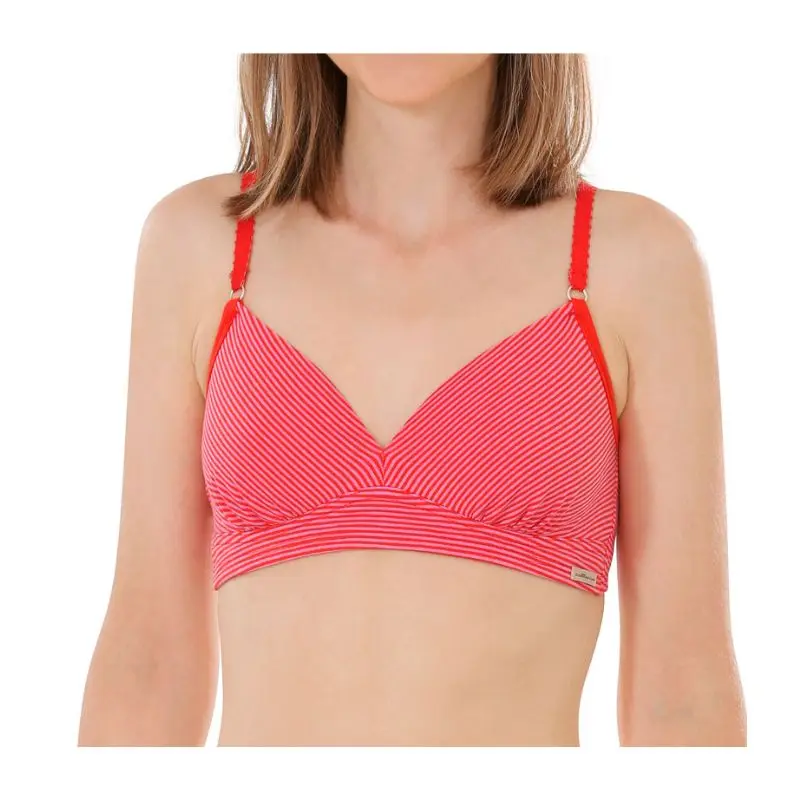 Organic cotton non-wired bra, stripes