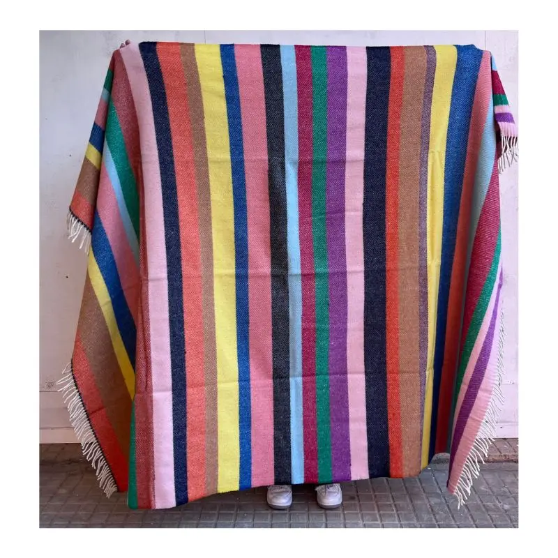 Manta sofà 100% llana verge Colors Única