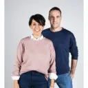 Unisex Pink Fine Wool and Silk Sweatshirt