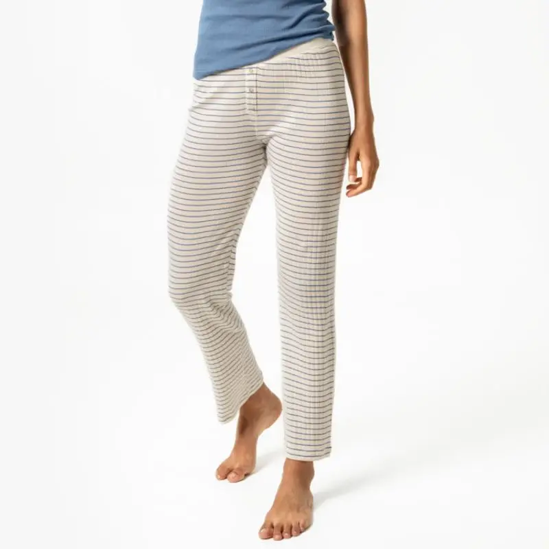 Pantaló llarg de pijama 100% cotó orgànic ratlles marines