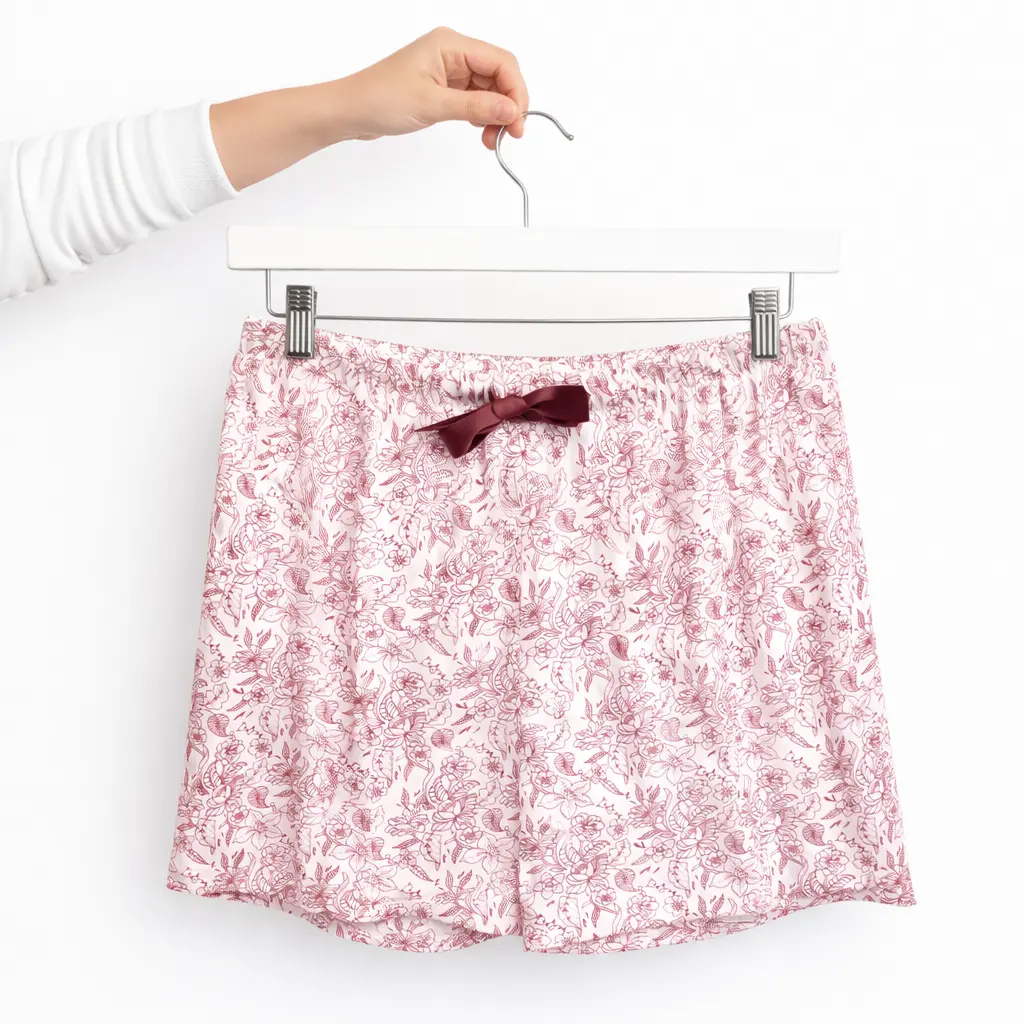 Floral 100% Organic Cotton Pajama Shorts