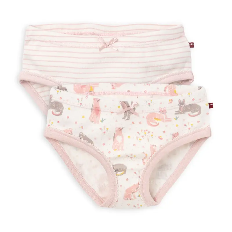 Pack braguitas niña 100% algodón orgánico GATOS