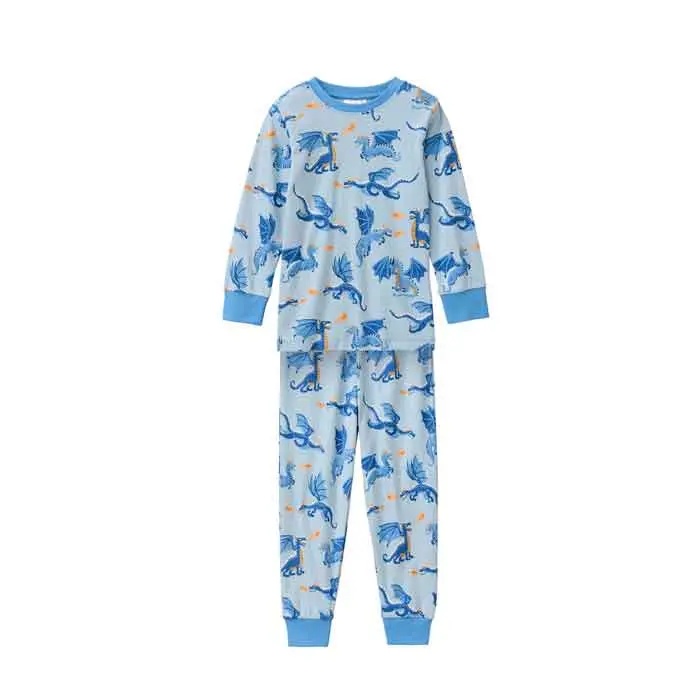 Pijama para niños 100% algodón orgánico Dragón - Talla 1-2 años