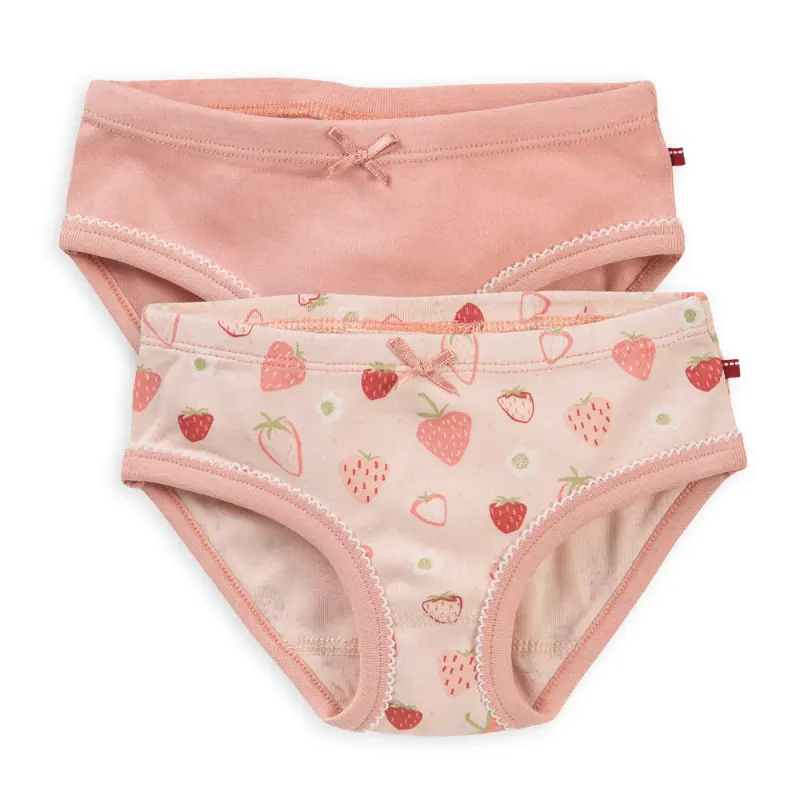 Pack of girls' panties 100% organic cotton STRAWBERRIES