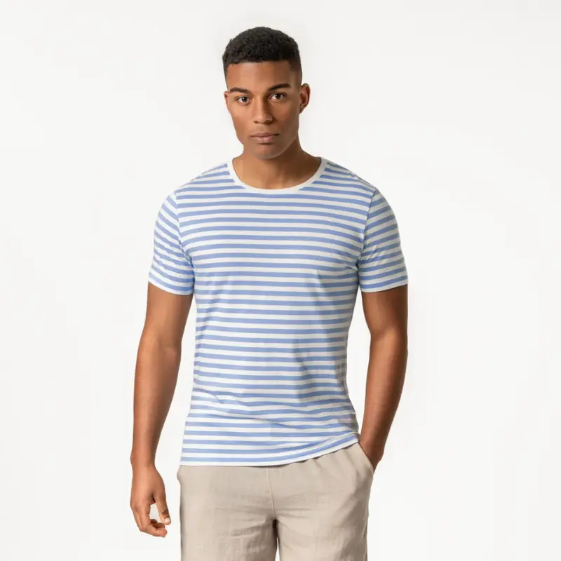 Men's 100% Organic Cotton Striped T-Shirt