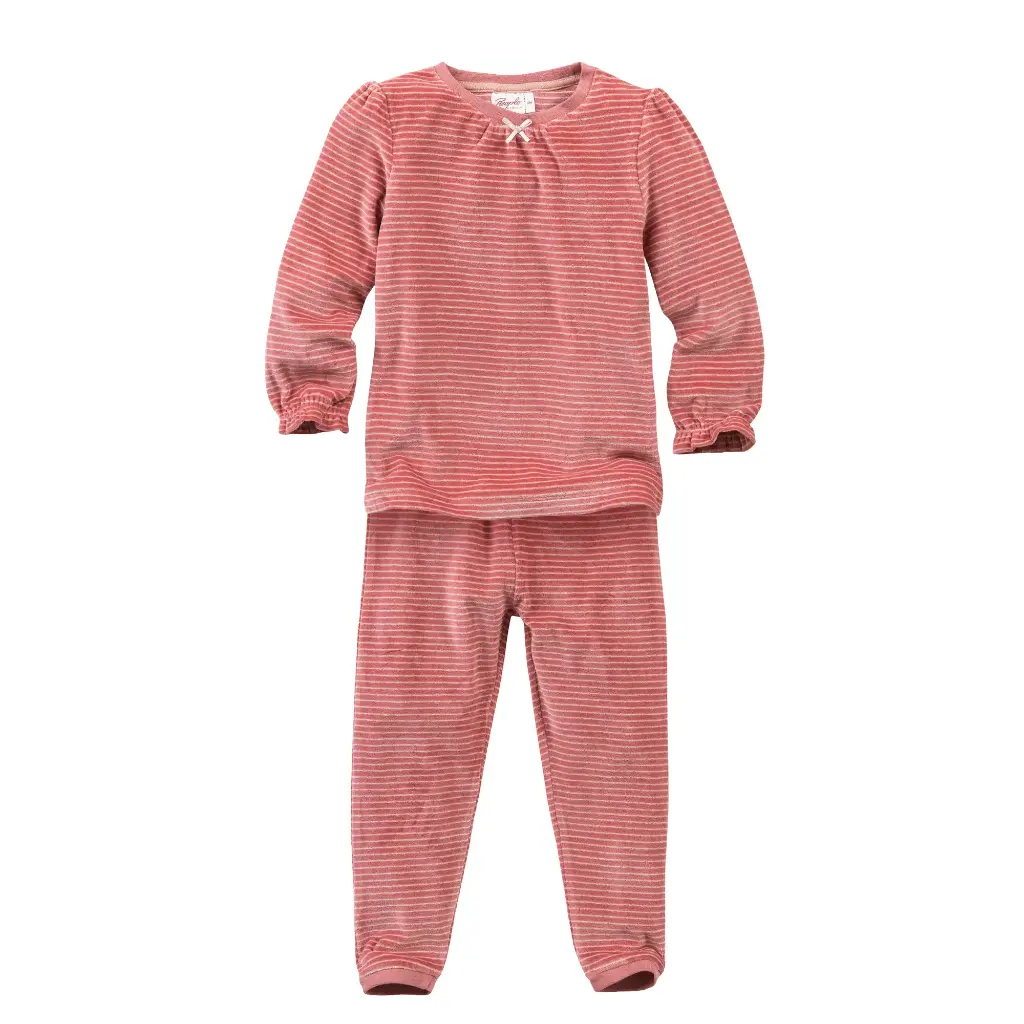 Pijama de ris cotó orgànic 100% amb ratlles roses