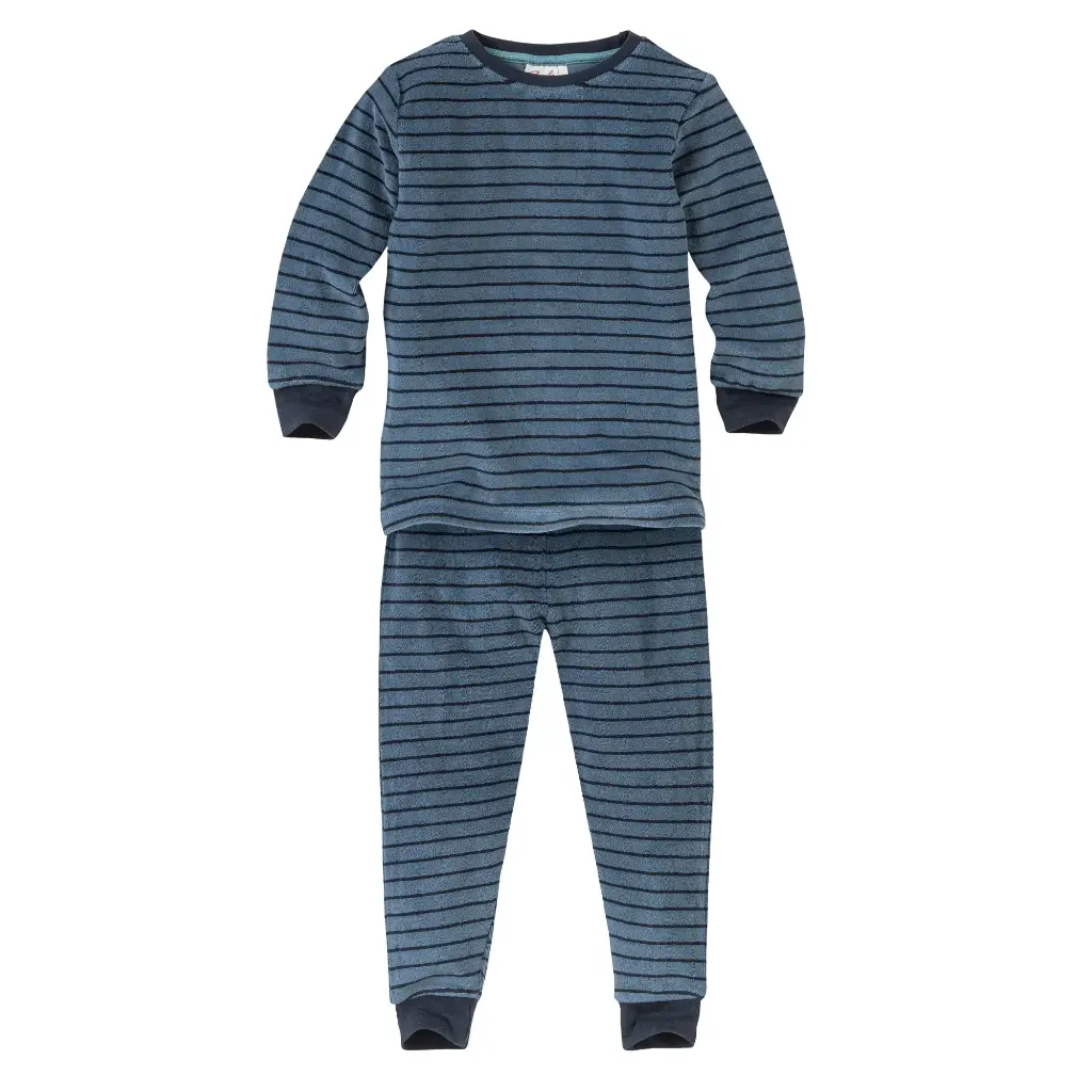 Pijama de rizo algodón orgánico 100% azul