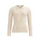 Cárdigan de punto de algodón orgánico 100% con cuello polo