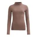 Brown high-neck 100% organic cotton T-shirt
