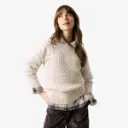 Jersey de algodón orgánico y lana orgánica de punto trenzado