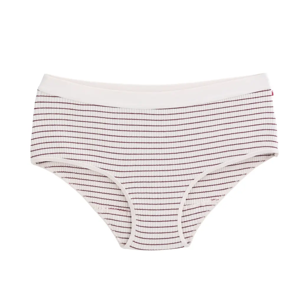Pack of 2 organic cotton ribbed-knit striped briefs