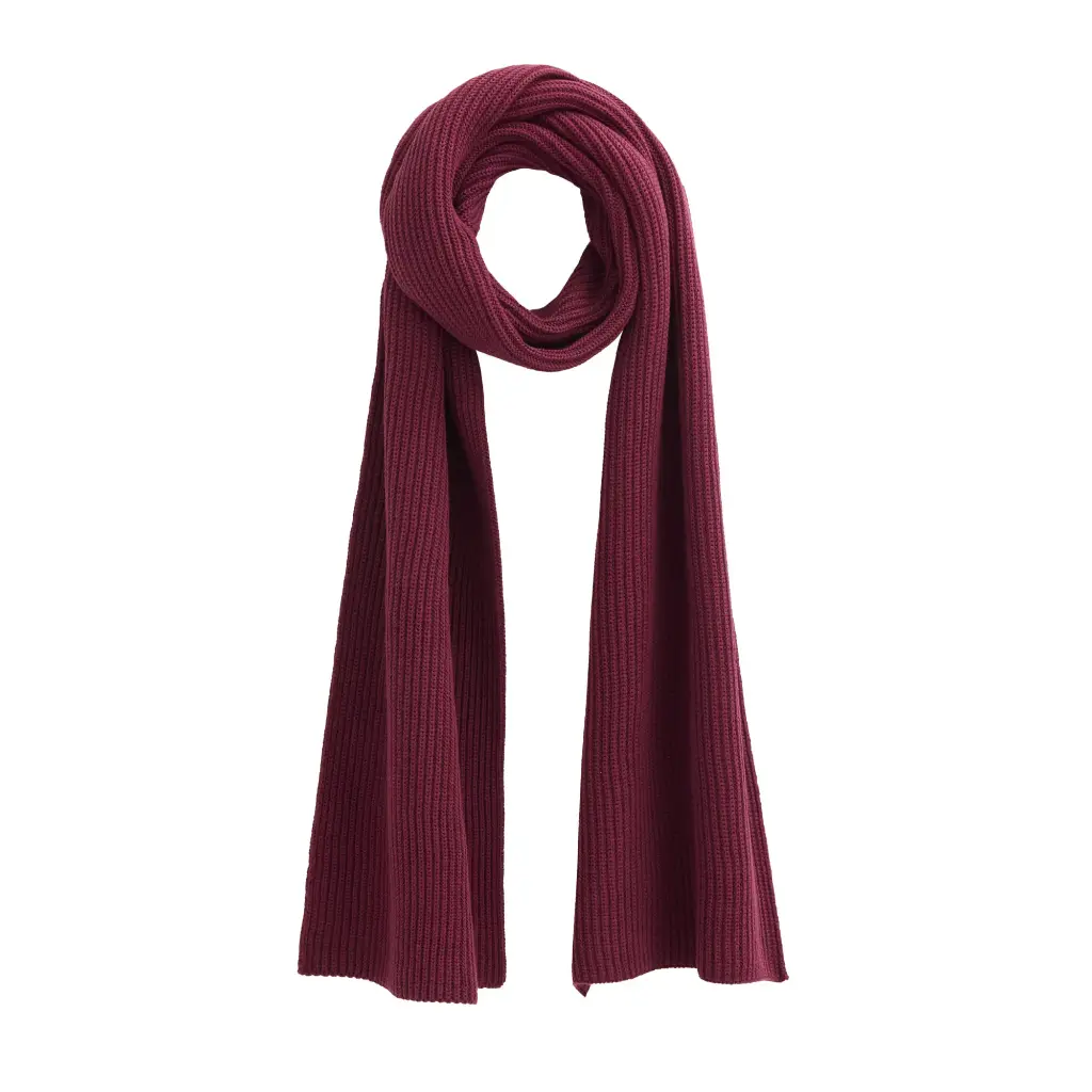 100% organic cotton ribbed scarf