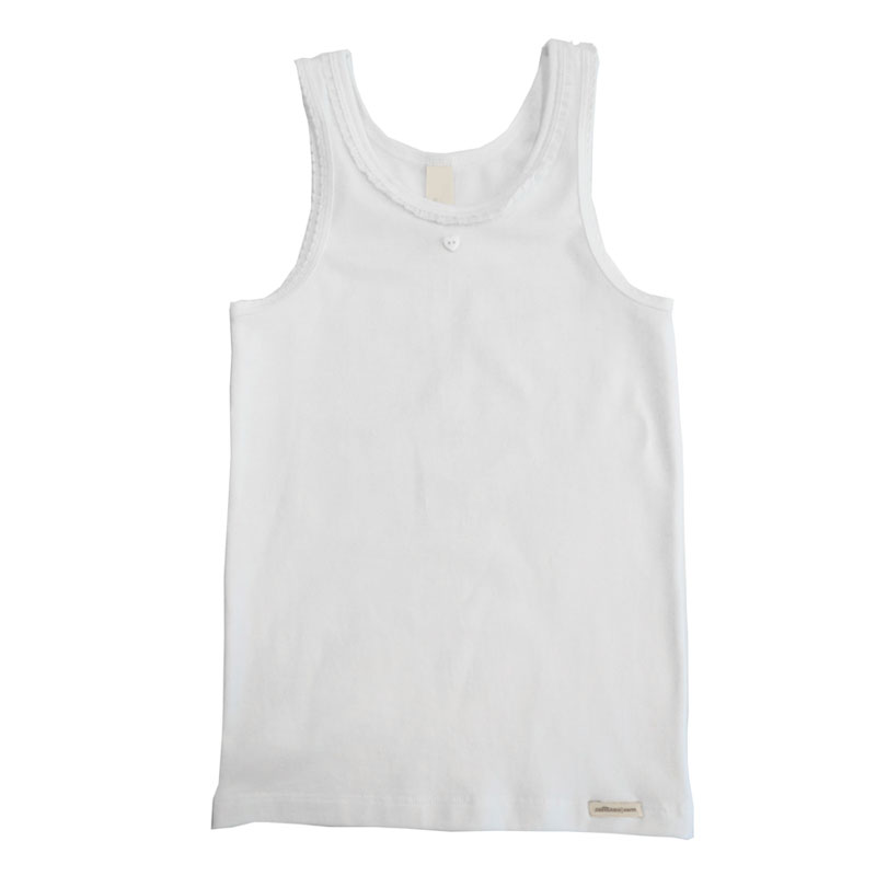 Camiseta interior algodón orgánico, volantes COMAZO