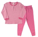 Pijama largo 100% algodón orgánico, rayas rosa