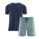 Pijama corto verde-azul 100% algodón orgánico hombre