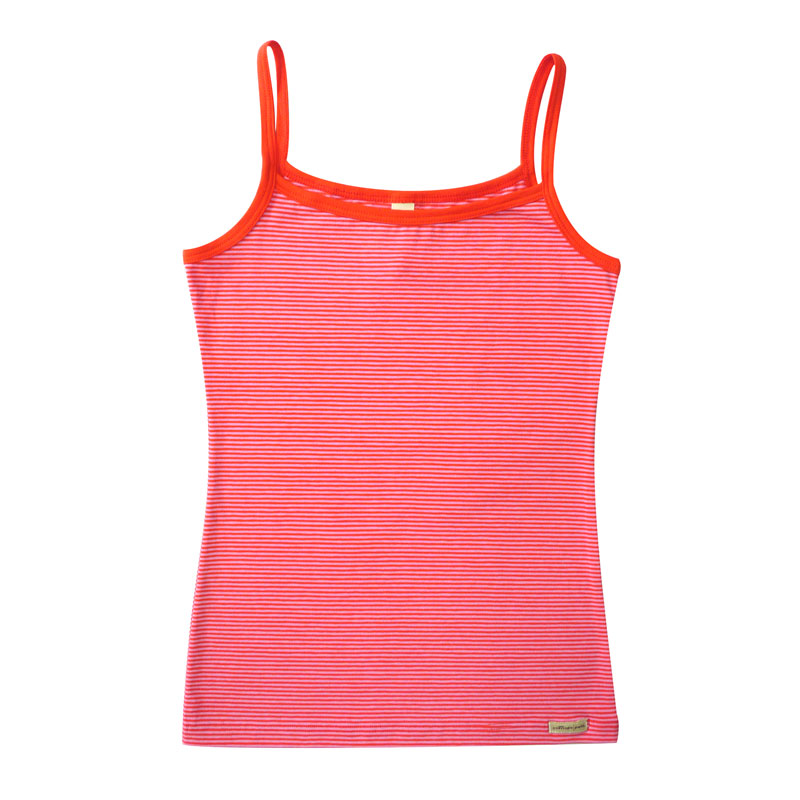 Camiseta algodón orgánico tirantes niña, rayas