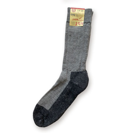 Calcetín de trekking 100% lana virgen, gris