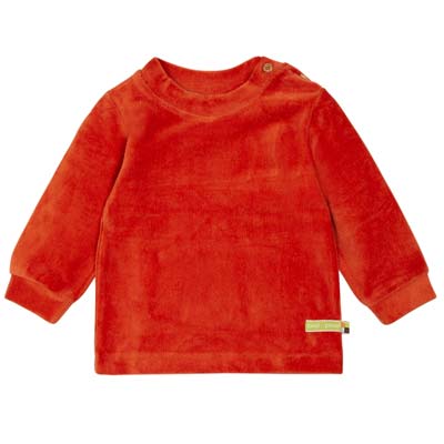 Red 100% organic cotton corduroy sweater