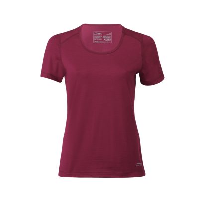 Camiseta técnica lana merino y seda regular fit manga corta Mujer