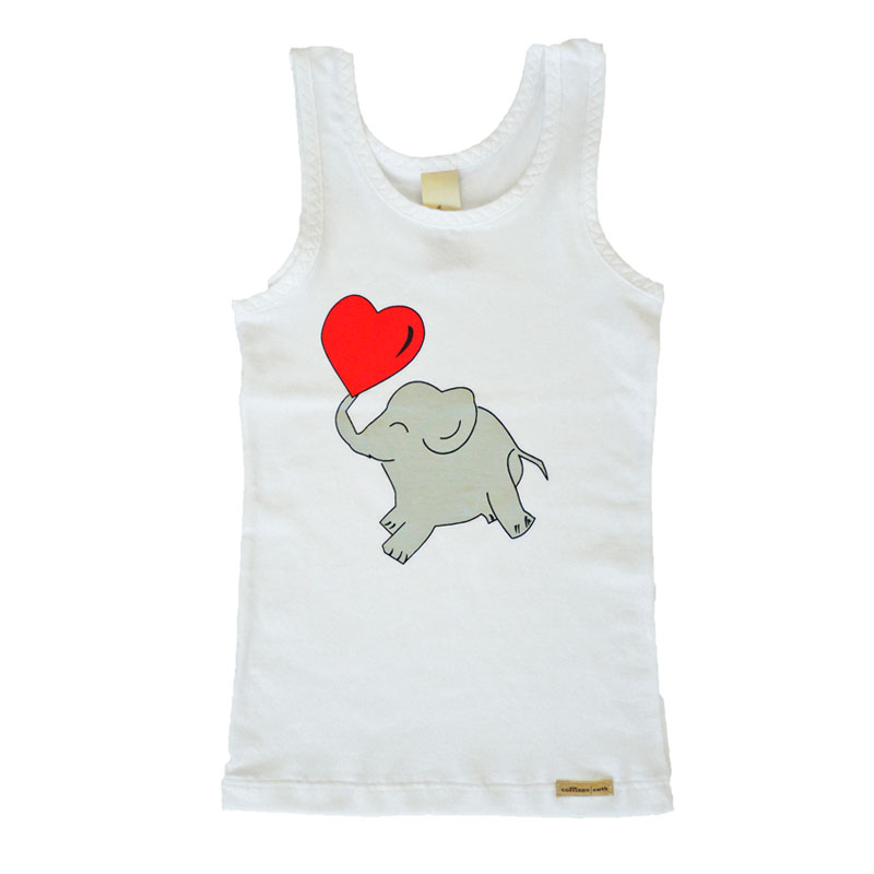 Camiseta interior algodón orgánico niña, elefante