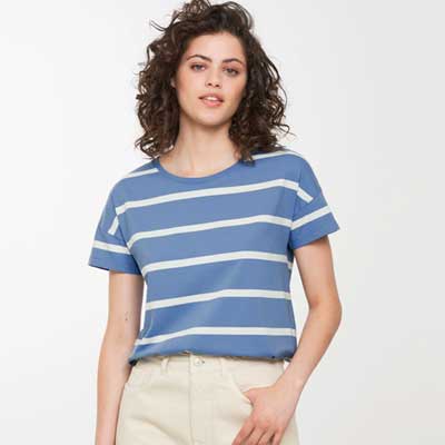 Camiseta algodón orgánico 100%, Cherry Stripes TALLA XL