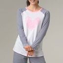 100% organic cotton long heart pajama t-shirt