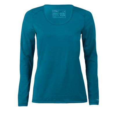 Camiseta técnica lana merino y seda regular fit manga larga Mujer