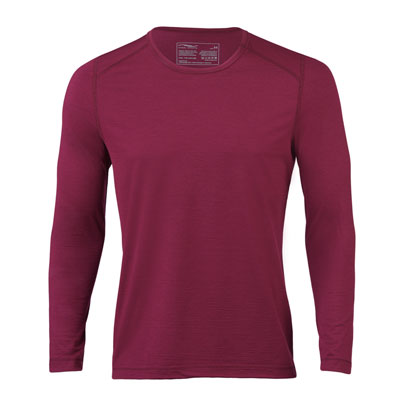 Men's long-sleeve merino wool and silk sports shirt